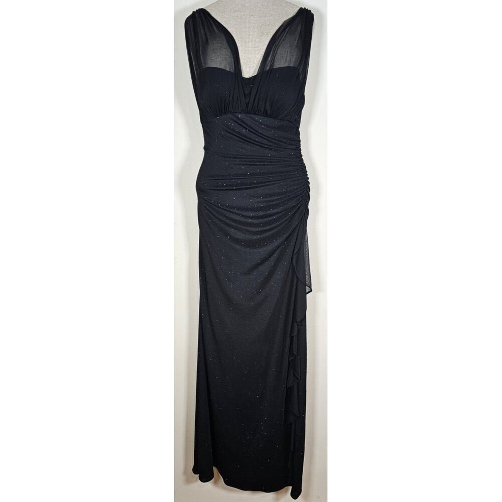 Betsy & Adam by Linda Bernell Size 6 - Black Stretch Sparkle Formal Prom Dress